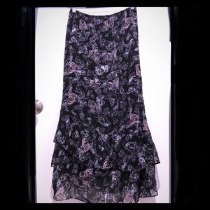 Max Studio Gathered-Ruffle Butterfly Maxi Skirt